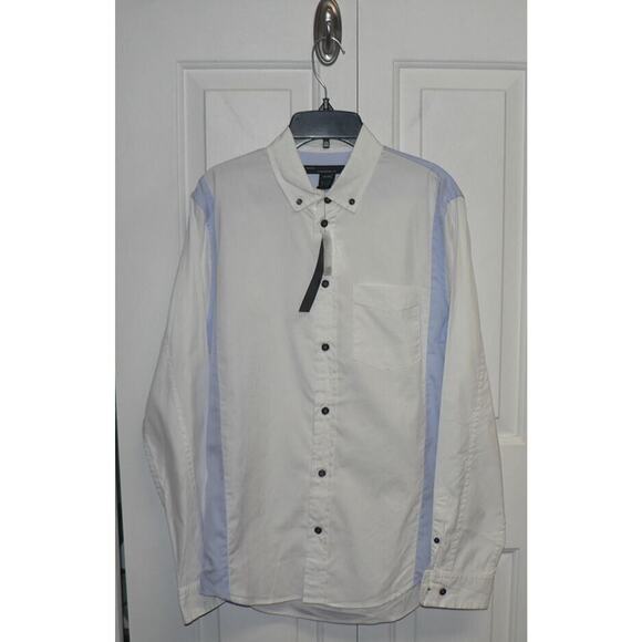 Marc by Marc Jacobs Mens Long Sleeve Shrunken Fit Button Down White/Blue XS $188 - Picture 1 of 3